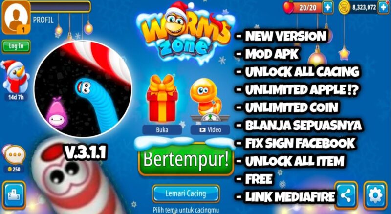 Download Worms Zone io Mod Apk (Unlimited Money) v3.4.0