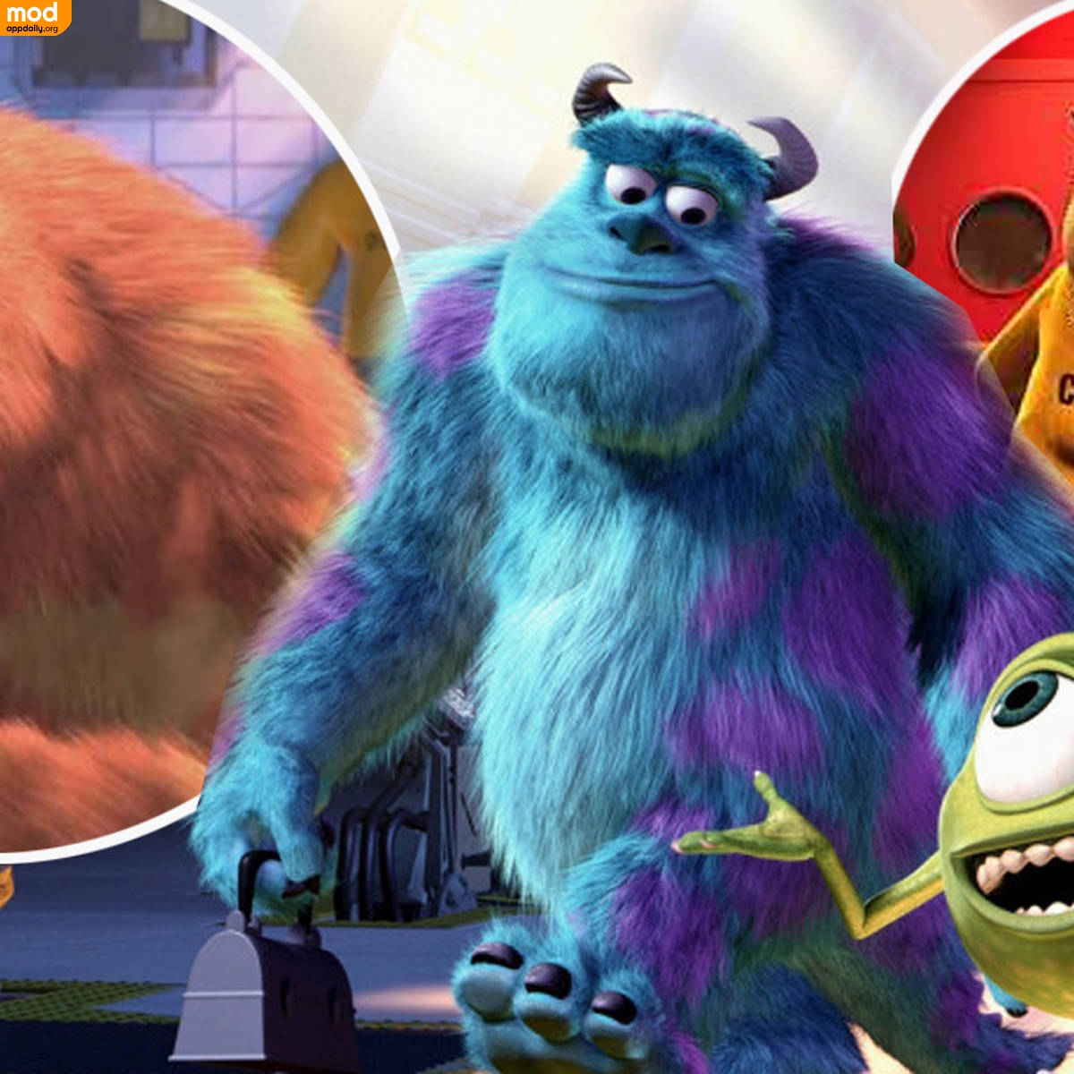 Sullivan - Blue Monster from Monsters Inc is portrayed as being kind-hearted, hardworking, considerate, and self-assured in the movie Monsters, Inc