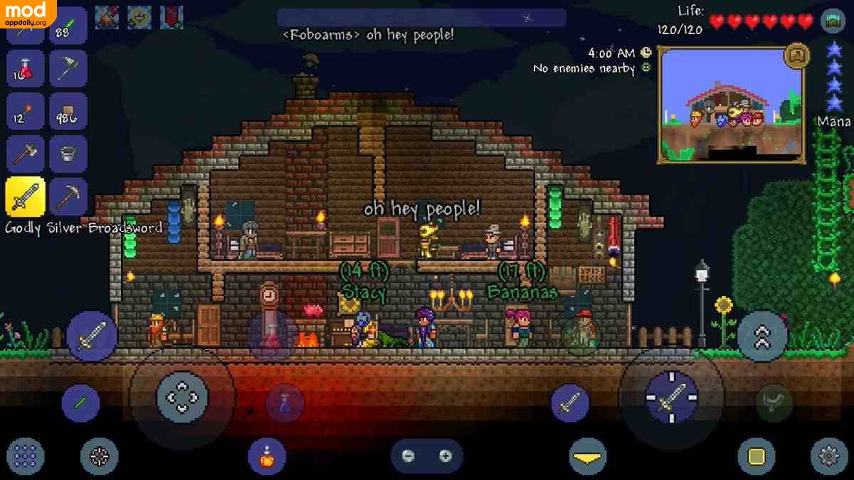 With Terraria Mod you can transform into all kinds of characters with different abilities and ways of playing, you can be a mage with a wand, or become a knight using a sword, an adventurer
