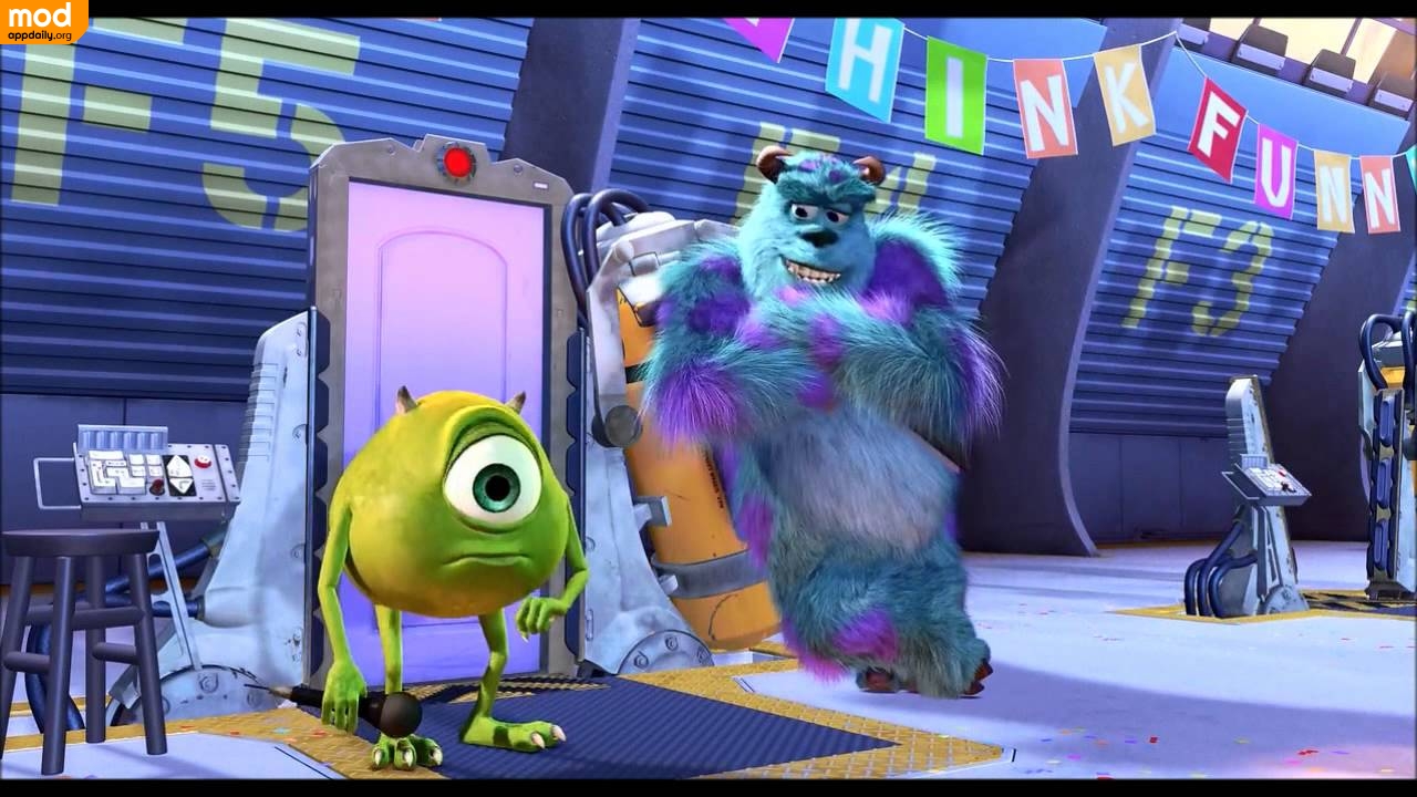Sulley is a big, purple-spotted, hairy, cyan creature with indigo eyes
