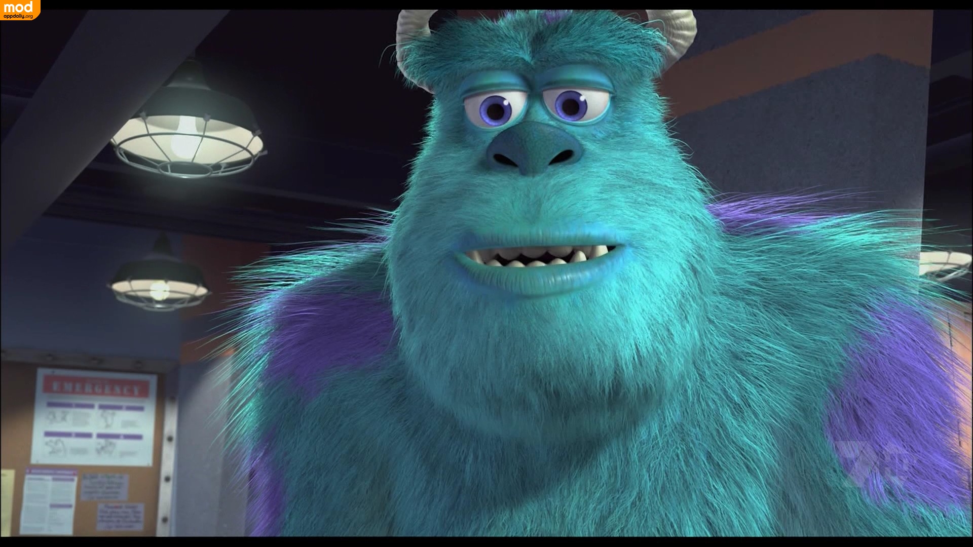 However, Mike's inadvertent remark and an earlier observation led Sullivan - Blue Monster from Monsters Inc discover that laughing is 10 times more potent than screaming in humans
