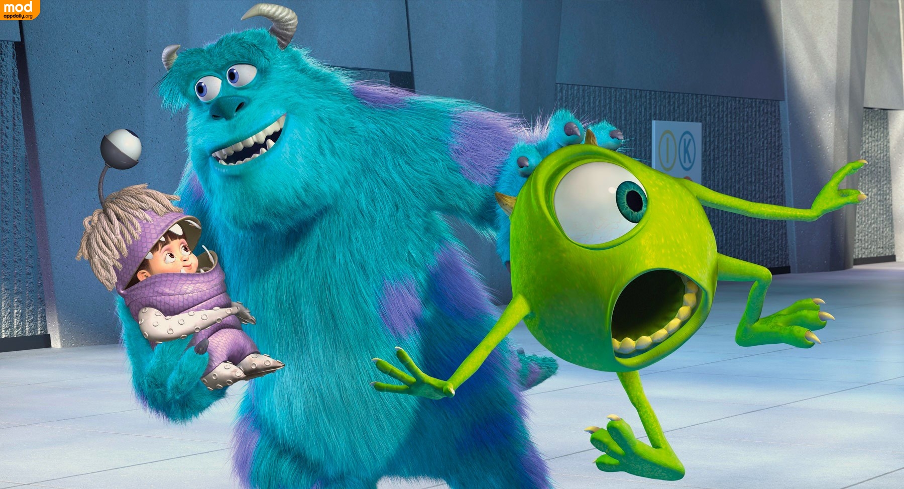 Sullivan - Blue Monster from Monsters Inc intentionally riles up Mike, starting a Scare Spat