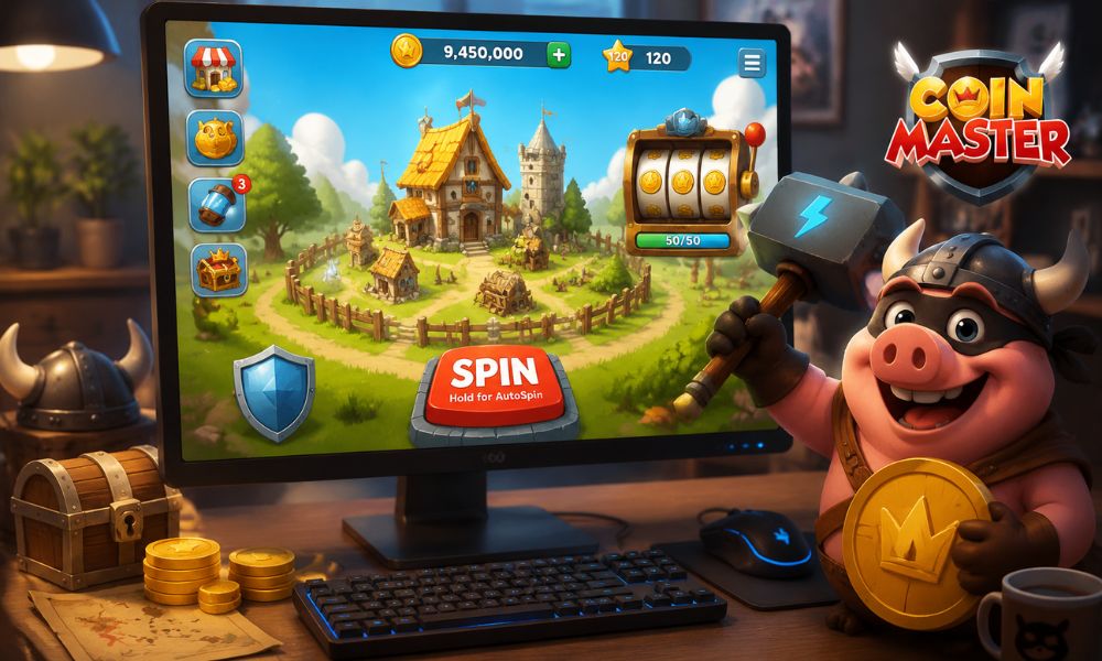 Cách chơi Coin Master trên PC hiệu quả với chiến thuật quản lý Spin và xây làng 