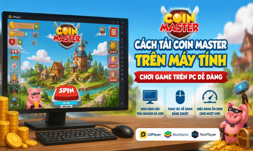 Cách tải Coin Master trên máy tính bằng giả lập Android