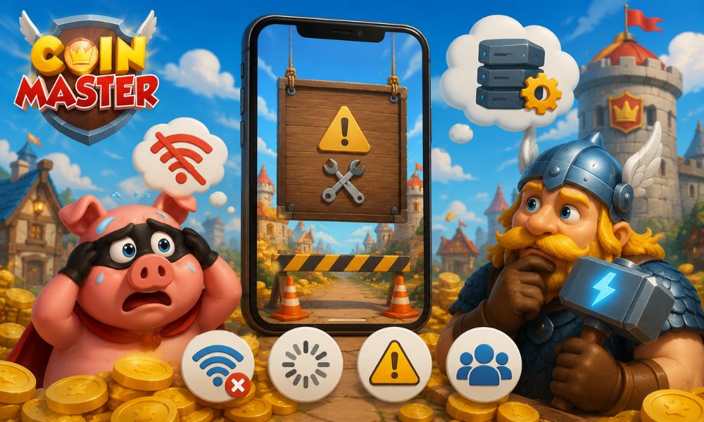 Dấu hiệu Coin Master đang bảo trì và cách nhận biết