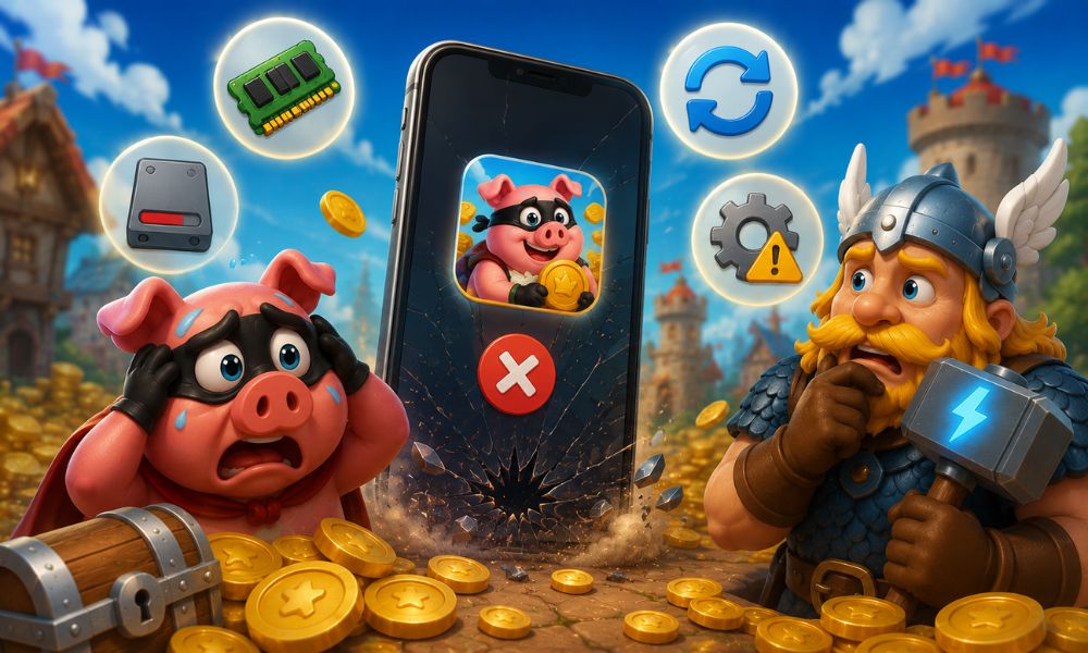 Vì sao Coin Master bị văng liên tục và cách khắc phục