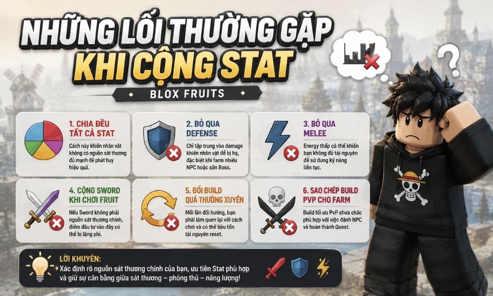 Những lỗi thường gặp khi cộng Stat