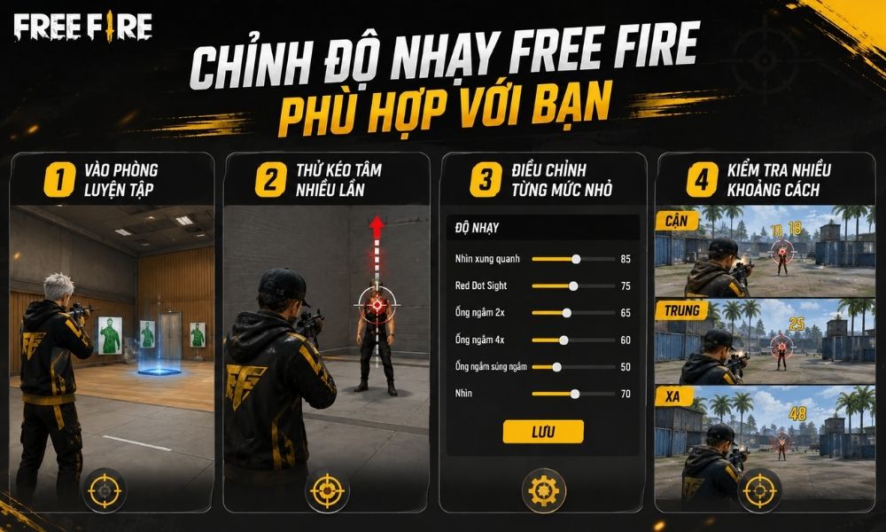 Cách tự chỉnh độ nhạy Free Fire phù hợp