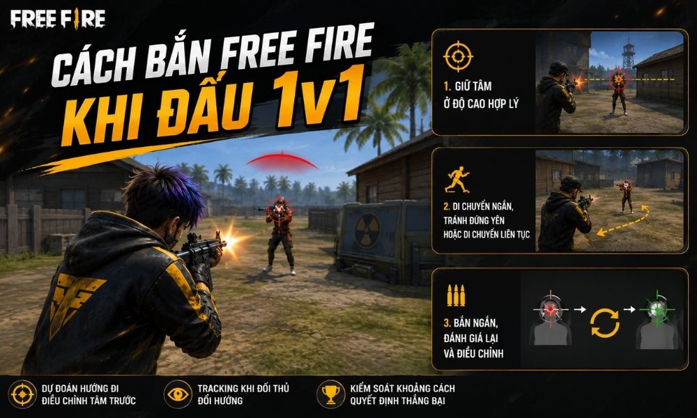 Cách bắn Free Fire khi đấu 1v1