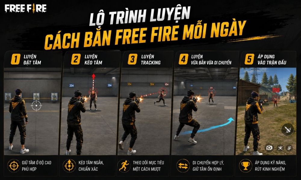 Lộ trình luyện cách bắn Free Fire mỗi ngày