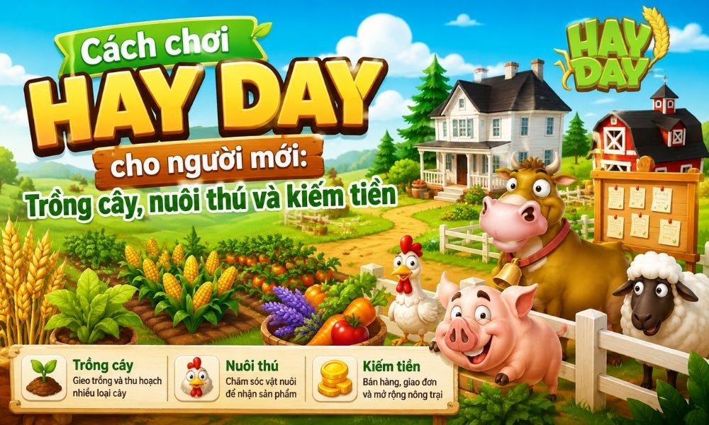 Cách chơi Hay Day cho người mới: Trồng cây, nuôi thú và kiếm tiền