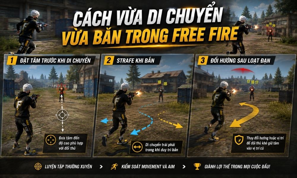Cách vừa di chuyển vừa bắn trong Free Fire