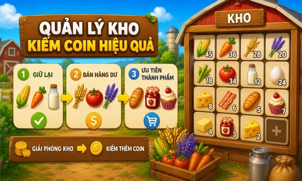 Cách quản lý kho để kiếm Coin hiệu quả