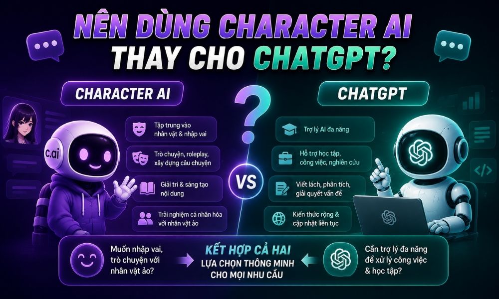 Có nên dùng Character AI thay cho ChatGPT?