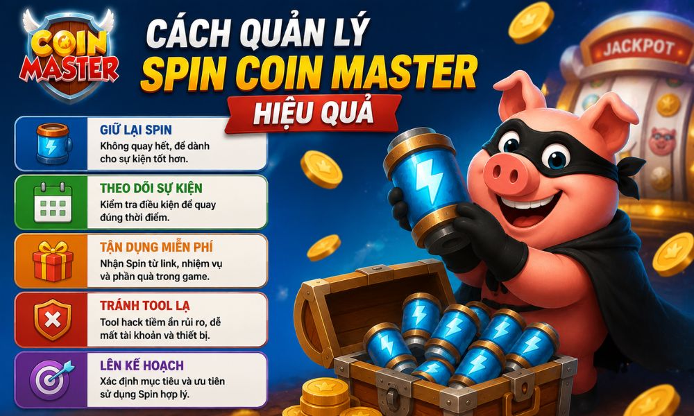 Cách quản lý Spin Coin Master hiệu quả