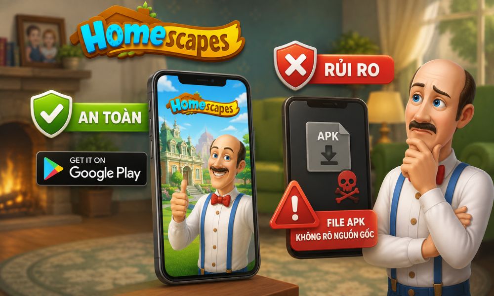 Có nên tải Homescapes bằng APK không?