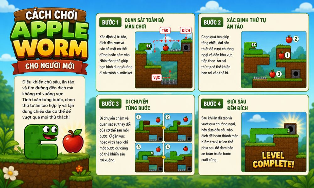 Cách chơi Apple Worm cho người mới