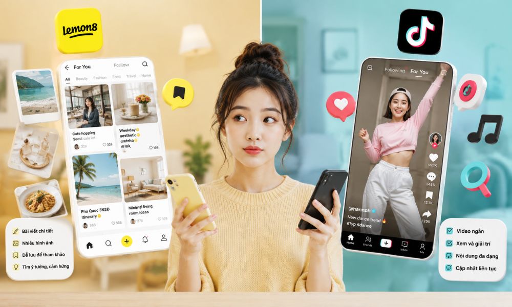 Lemon8 khác gì TikTok